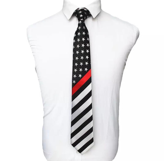 US Red Line Flag Necktie - FrontLine Designs, LLC 