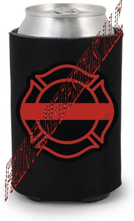 Red Line Maltese Can / Bottle Koozie-FrontLine Designs, LLC 