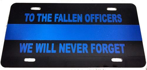 Blue Line "Never Forget" License Plate-FrontLine Designs, LLC 