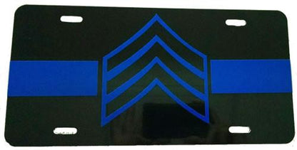Blue Line Sergeant License Plate-FrontLine Designs, LLC 