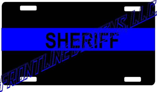 Blue Line Sheriff License Plate-FrontLine Designs, LLC 