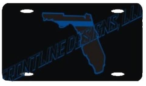 Florida State Blue Line License Plate-FrontLine Designs, LLC 