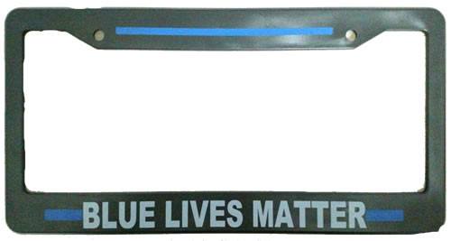Blue Line "Blue Lives Matter" Plate Holder-FrontLine Designs, LLC 