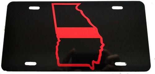 Georgia State Red Line License Plate-FrontLine Designs, LLC 
