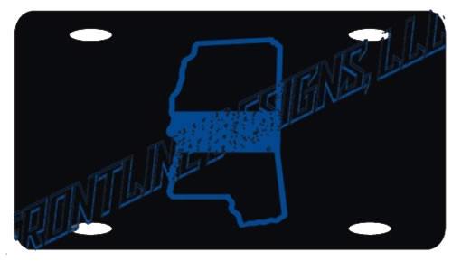 Mississippi State Blue Line License Plate-FrontLine Designs, LLC 
