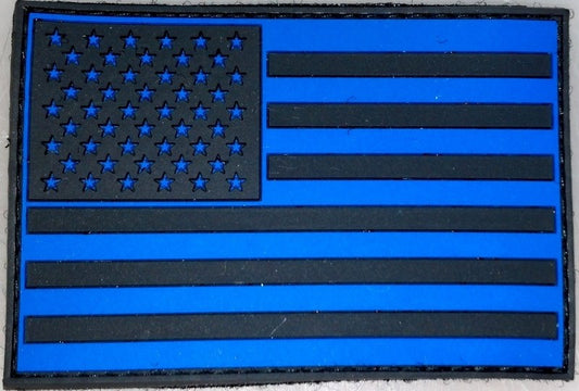 Blue Line US Flag 2D Subdued Patch-FrontLine Designs, LLC 