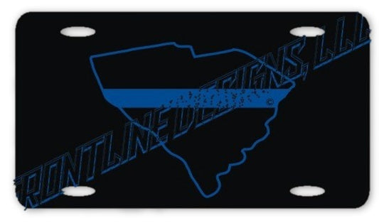 South Carolina State Blue Line License Plate-FrontLine Designs, LLC 
