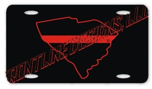 South Carolina State Red Line License Plate-FrontLine Designs, LLC 
