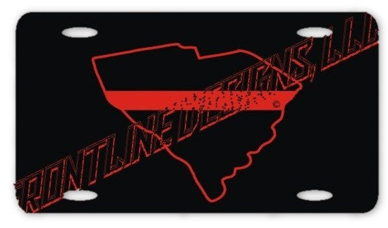 South Carolina State Red Line License Plate-FrontLine Designs, LLC 