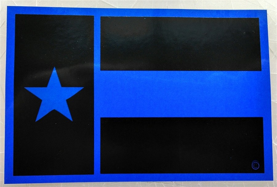 Texas State Flag Blue Line Decal-FrontLine Designs, LLC 